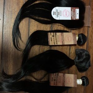 100% Natural Virgin human hair bundles with Closure